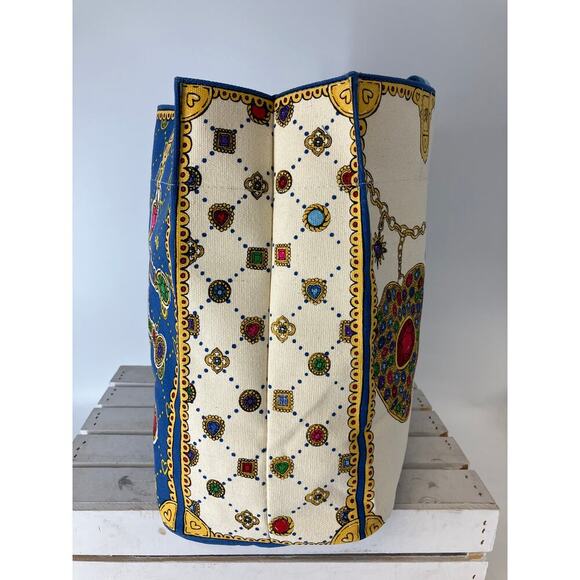 BRIGHTON NWT LARGE CANVAS GLITTERING LOVE TOTE - Picture 4 of 14